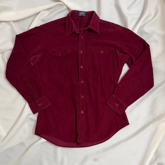 GAP Other - Vintage 1970s GAP Corduroy Red Heritage Workwear Button Down Men’s Small